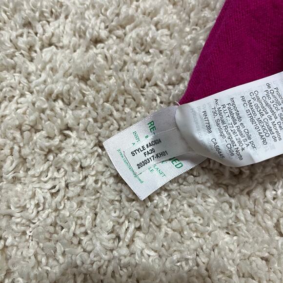 J.crew Size Medium Pink Merino Wool Crewneck Curved Hem Pullover Sweater - Picture 6 of 7